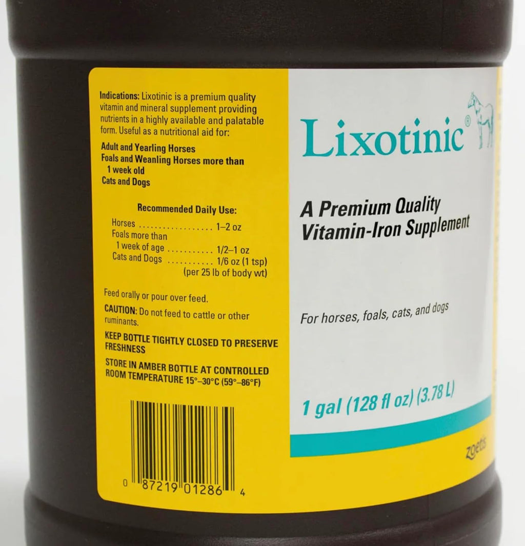 Pfizer Lixotinic Vitamin Mineral Supplement Horses Dogs Cats Foals Gallon