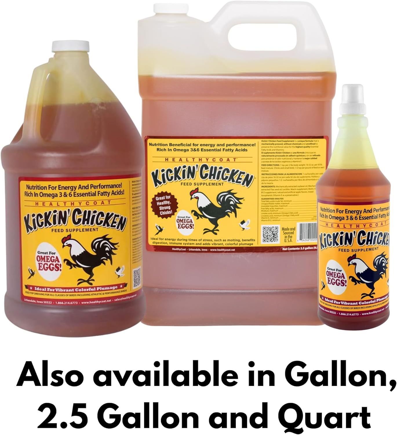 Healthycoat Kickin' Chicken Food Supplement for Poultry Omega Support Gallon