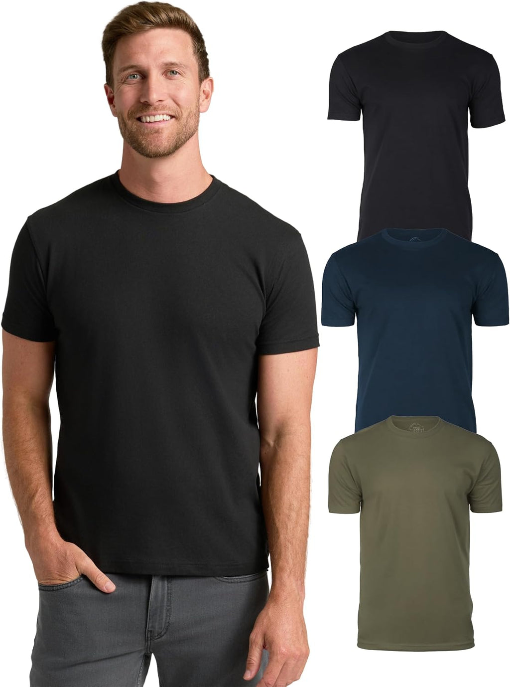 True Classic Mens T-Shirts – Short Sleeve Crew Neck T Shirts for Man, Cotton Blend Plain Novelty Men's T-Shirts