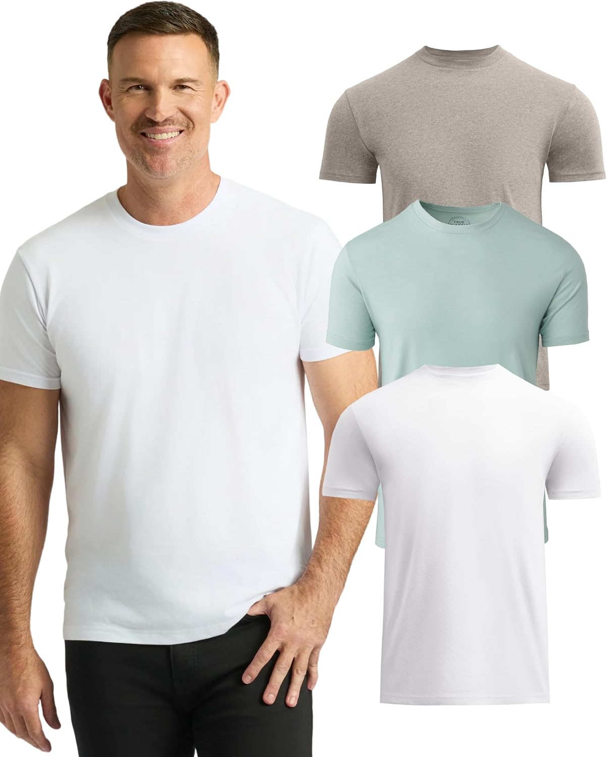 True Classic Mens T-Shirts – Short Sleeve Crew Neck T Shirts for Man, Cotton Blend Plain Novelty Men's T-Shirts