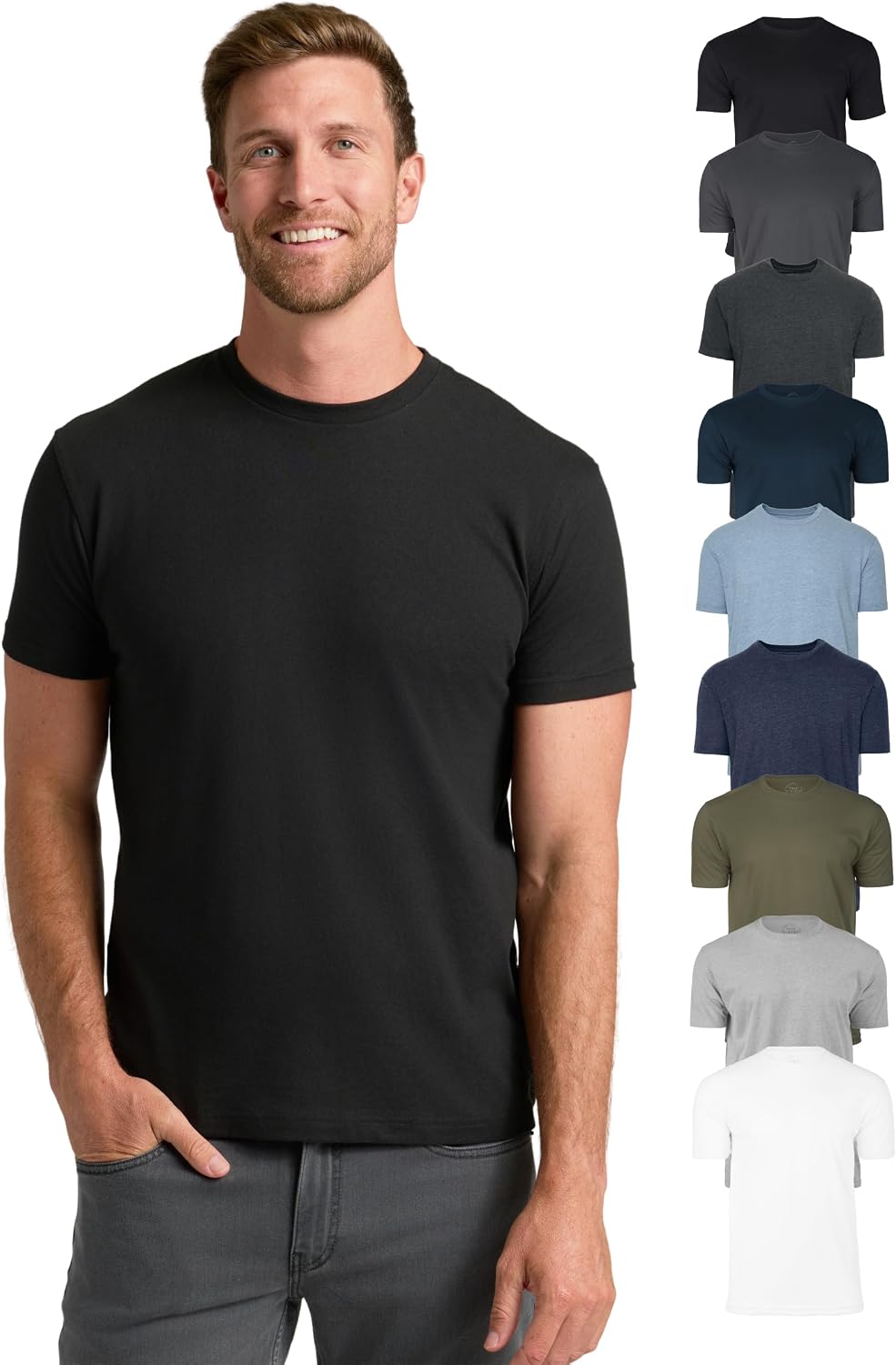 True Classic Mens T-Shirts – Short Sleeve Crew Neck T Shirts for Man, Cotton Blend Plain Novelty Men's T-Shirts