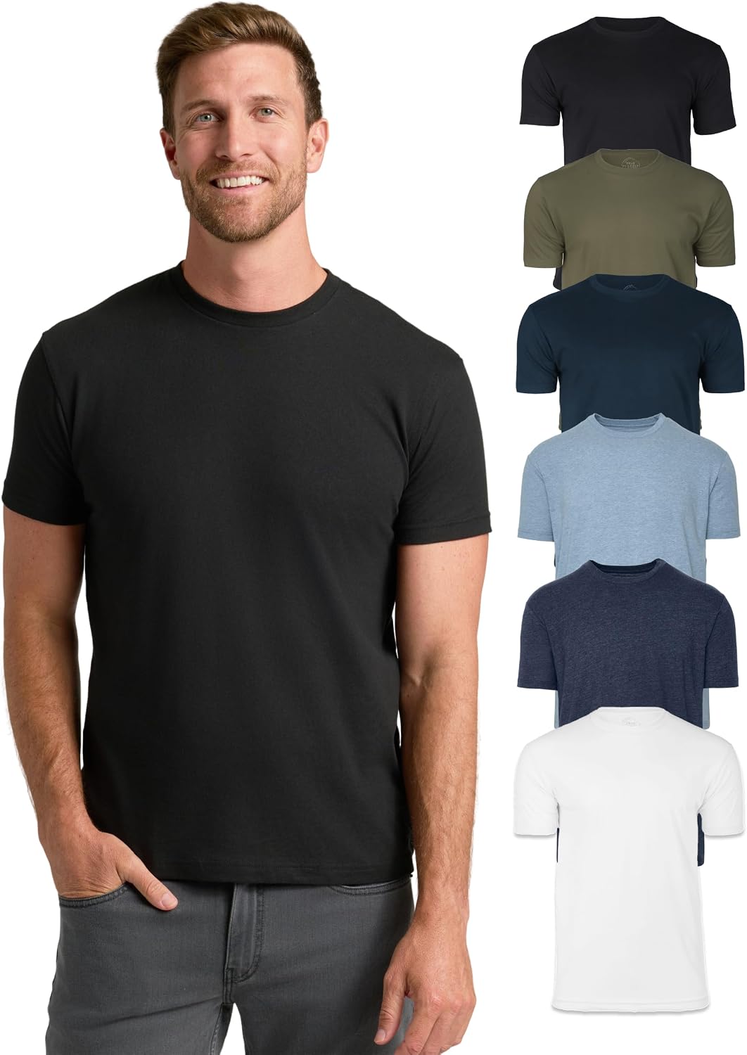 True Classic Mens T-Shirts – Short Sleeve Crew Neck T Shirts for Man, Cotton Blend Plain Novelty Men's T-Shirts
