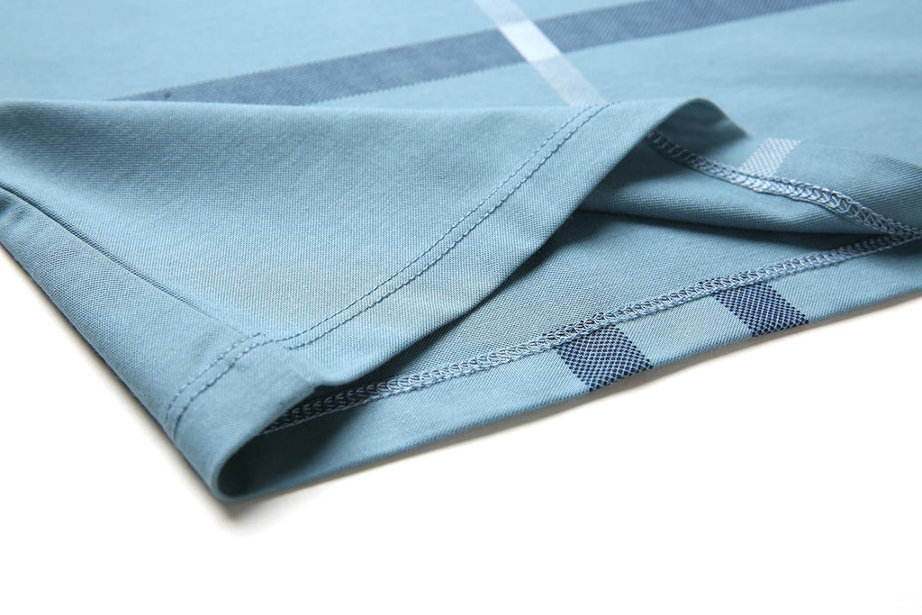 Mens Casual Striped Short Sleeve Collared T Shirt Polo Shirts