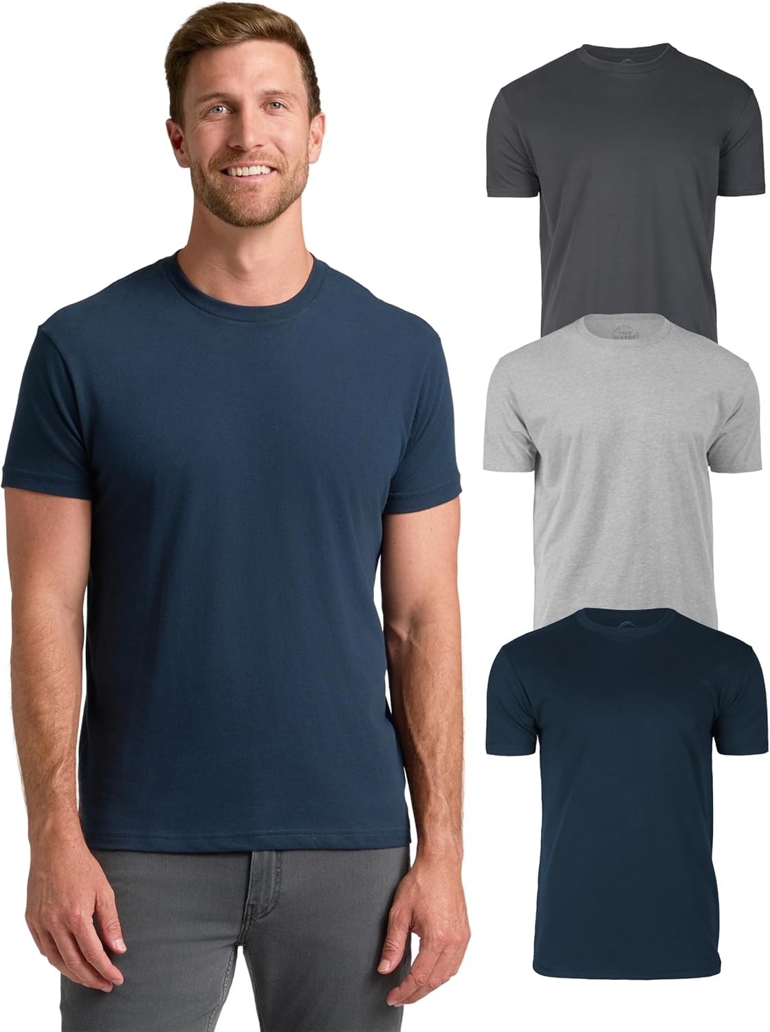 True Classic Mens T-Shirts – Short Sleeve Crew Neck T Shirts for Man, Cotton Blend Plain Novelty Men's T-Shirts
