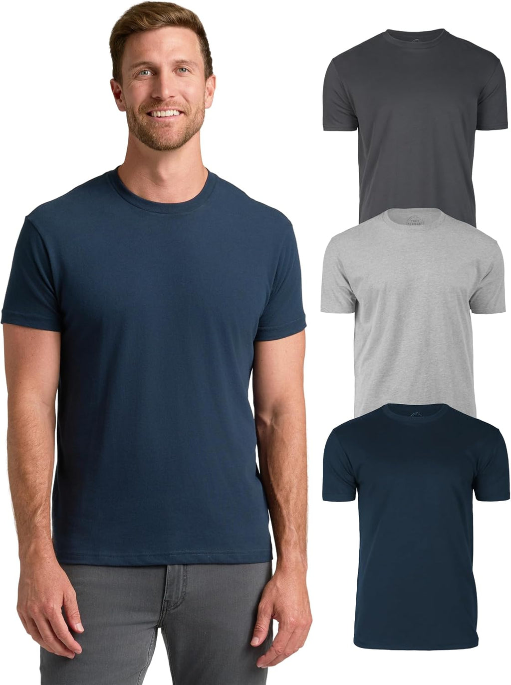 True Classic Mens T-Shirts – Short Sleeve Crew Neck T Shirts for Man, Cotton Blend Plain Novelty Men's T-Shirts