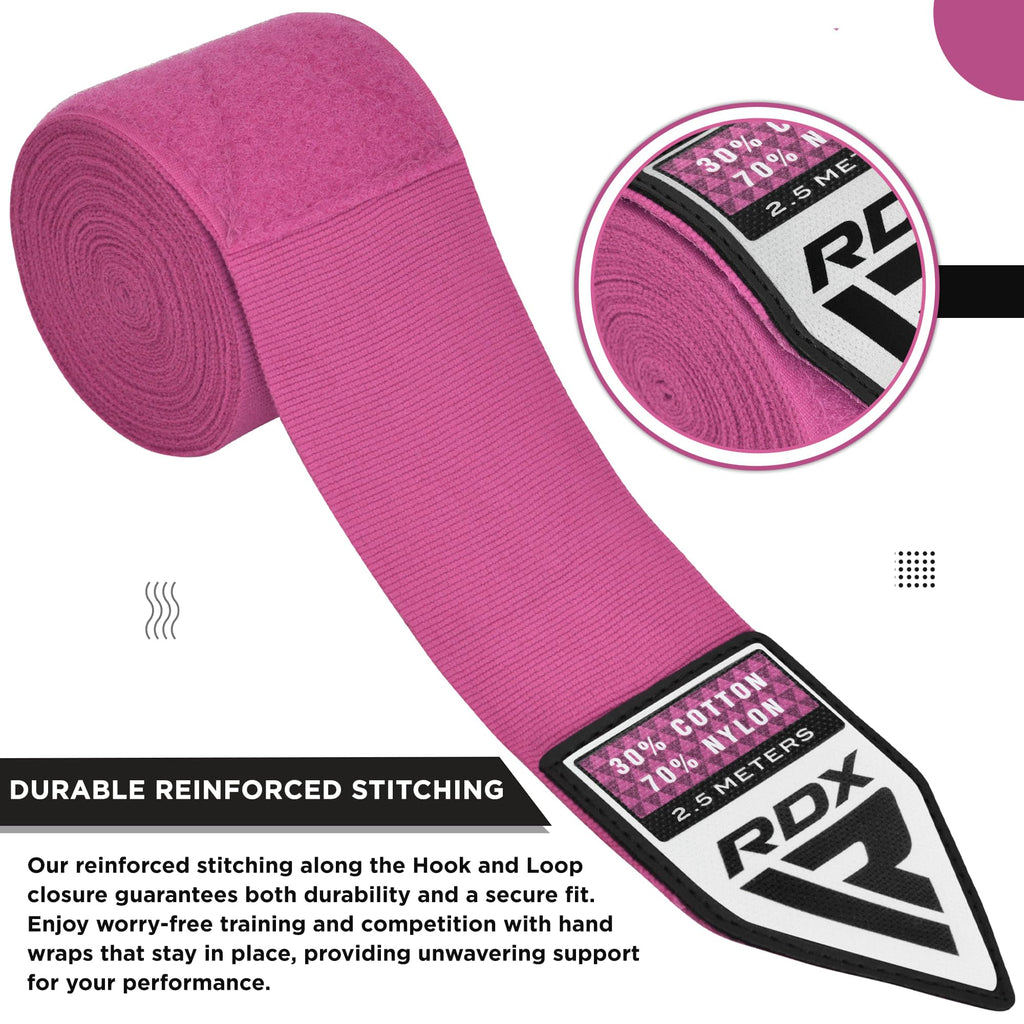 RDX Boxing Wraps Kids 2.5M Inner Gloves, Elasticated Thumb Loop Bandages, Junior Under Mitts Hand Fist Protector Wrist Support Straps, Muay Thai MMA Kickboxing Martial Arts Speed Bag Punching Training