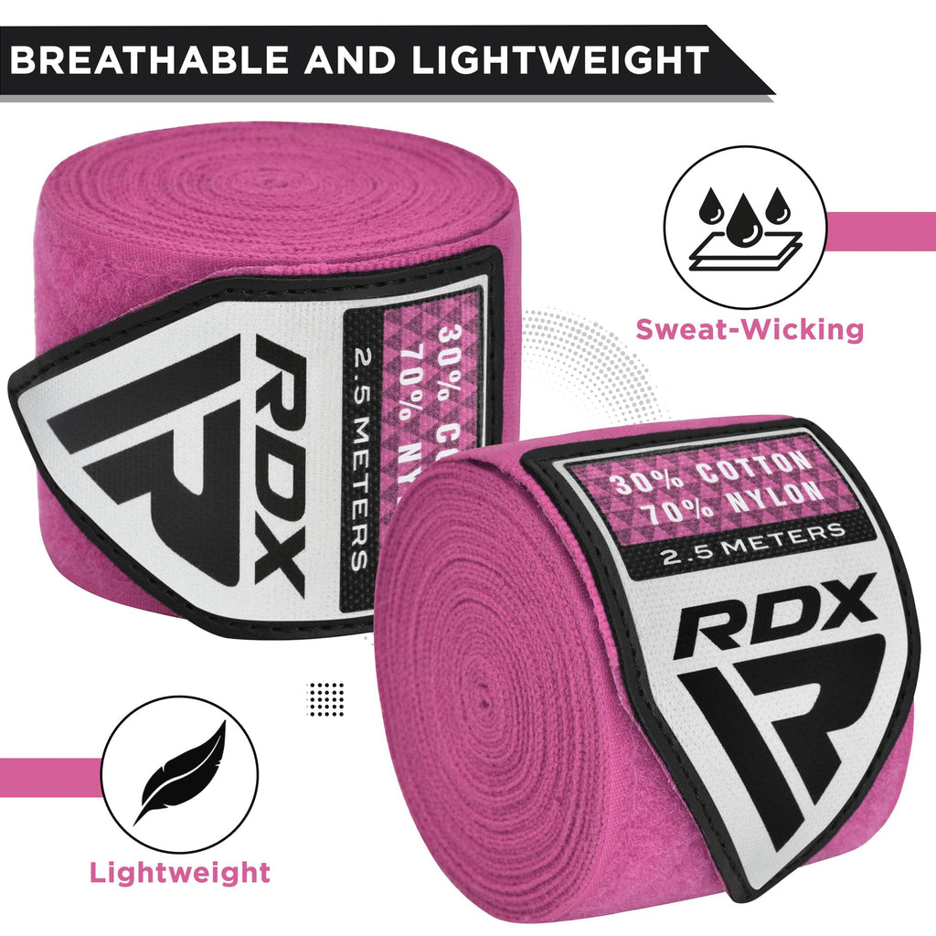 RDX Boxing Wraps Kids 2.5M Inner Gloves, Elasticated Thumb Loop Bandages, Junior Under Mitts Hand Fist Protector Wrist Support Straps, Muay Thai MMA Kickboxing Martial Arts Speed Bag Punching Training