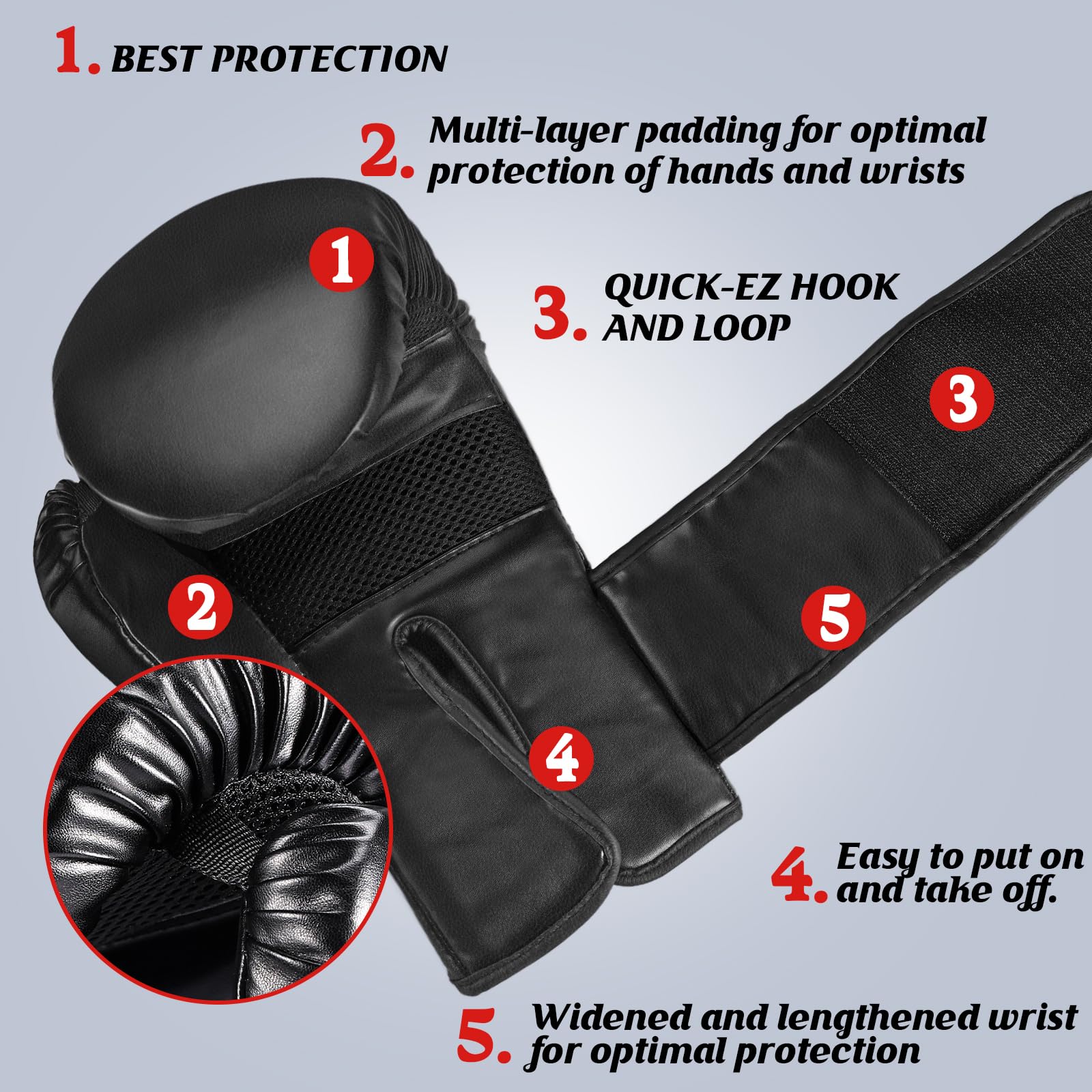 Boxing Gloves for Men Women, Training Sparring Boxing Gloves, Heavy Punching Bag Workout Gloves for Boxing Kickboxing Muay Thai Mixed Martial Arts MMA Training