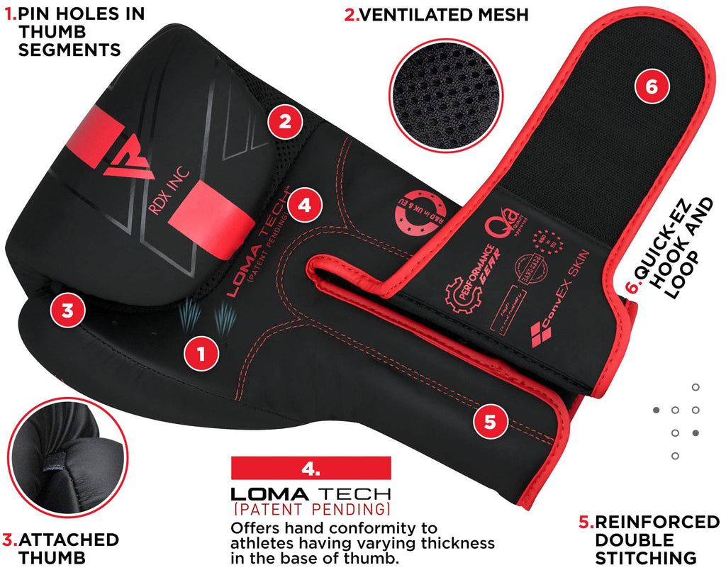 RDX Boxing Gloves, Pro Training Sparring, Maya Hide Leather, Muay Thai MMA Kickboxing, Men Women Adult, Heavy Punching Bag Focus Mitts Pads Workout, Ventilated Palm, Multi Layered, 8 10 12 14 16 18 Oz