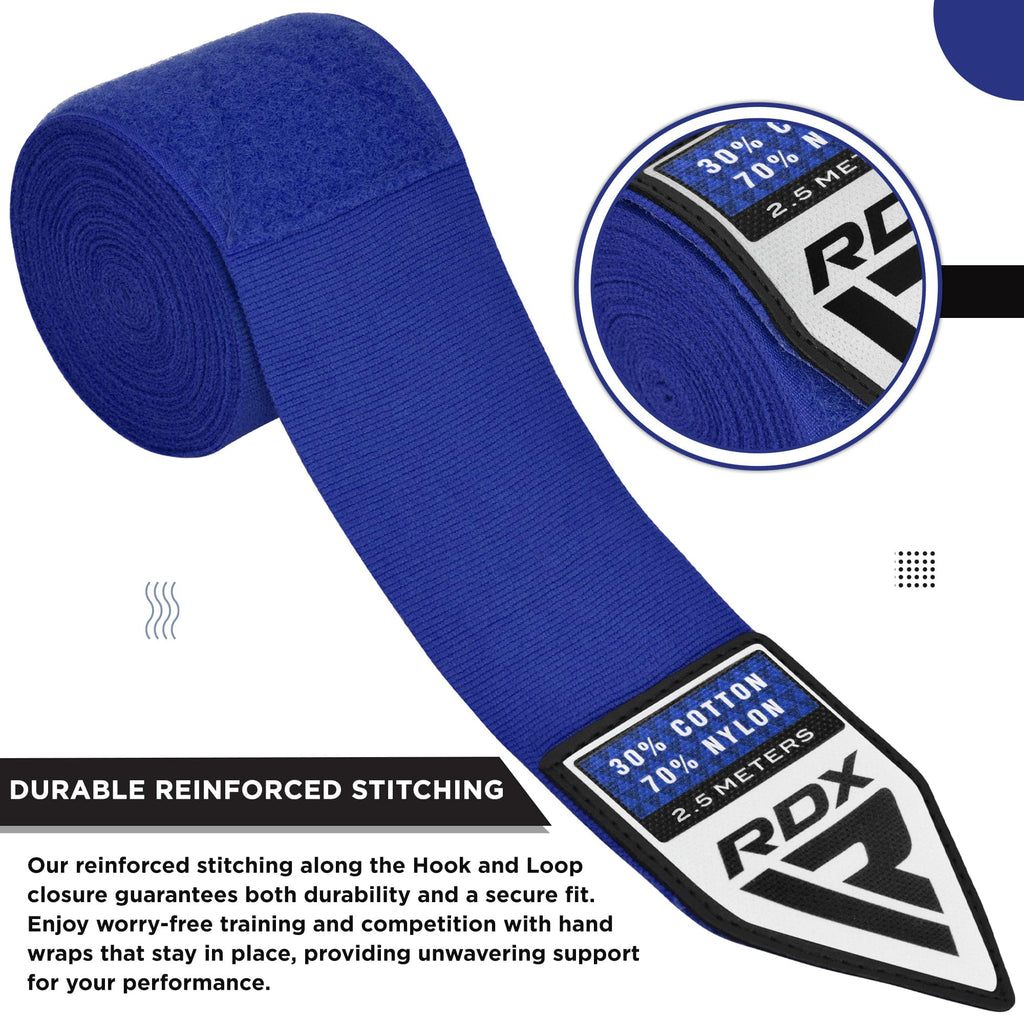 RDX Boxing Wraps Kids 2.5M Inner Gloves, Elasticated Thumb Loop Bandages, Junior Under Mitts Hand Fist Protector Wrist Support Straps, Muay Thai MMA Kickboxing Martial Arts Speed Bag Punching Training