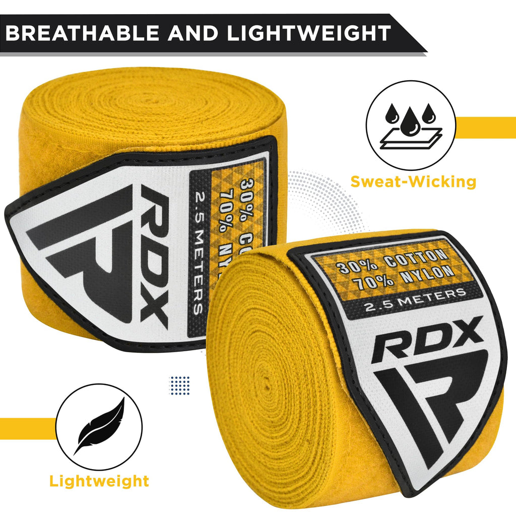 RDX Boxing Wraps Kids 2.5M Inner Gloves, Elasticated Thumb Loop Bandages, Junior Under Mitts Hand Fist Protector Wrist Support Straps, Muay Thai MMA Kickboxing Martial Arts Speed Bag Punching Training