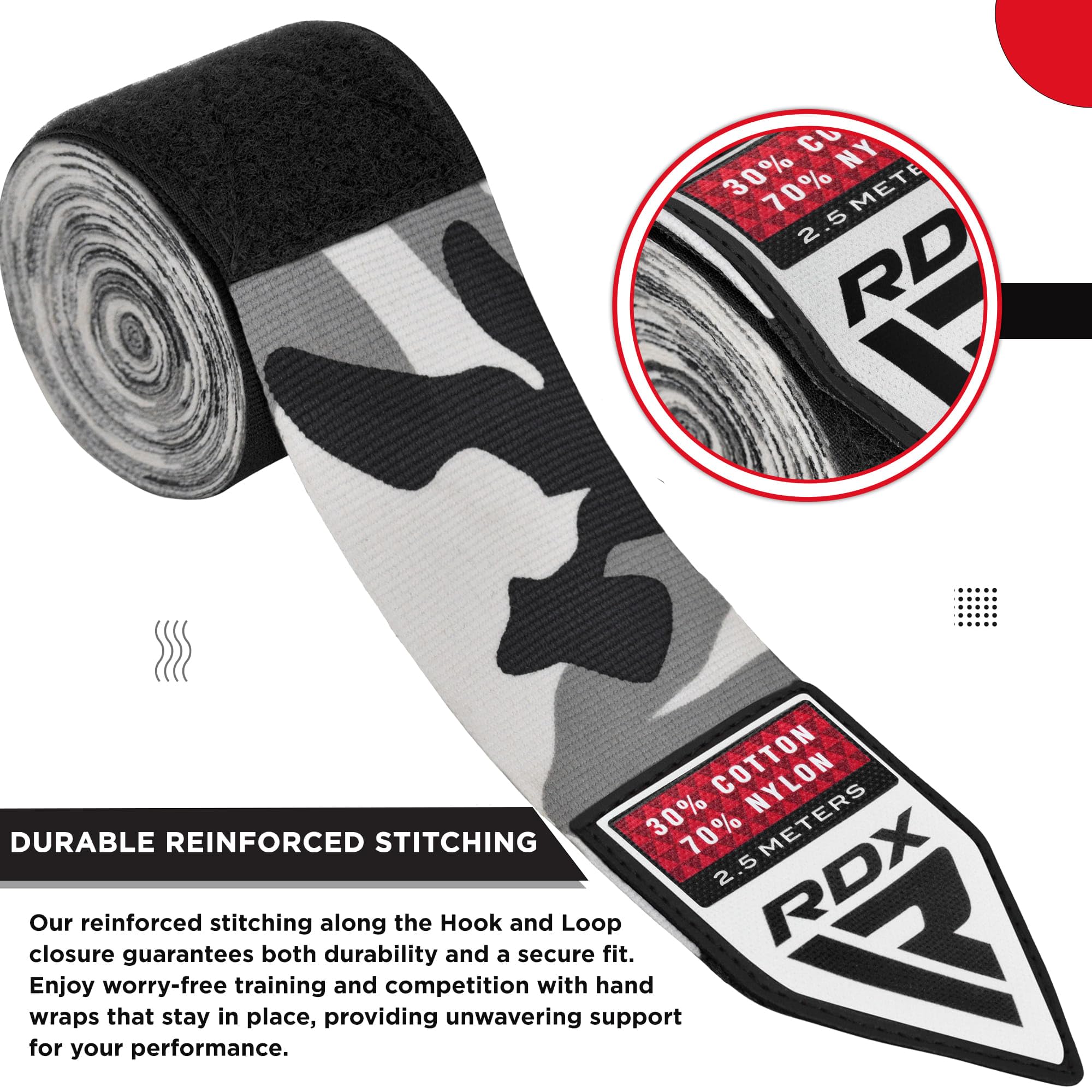 RDX Boxing Wraps Kids 2.5M Inner Gloves, Elasticated Thumb Loop Bandages, Junior Under Mitts Hand Fist Protector Wrist Support Straps, Muay Thai MMA Kickboxing Martial Arts Speed Bag Punching Training