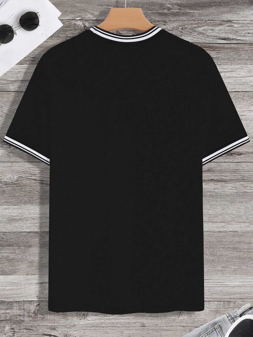 SOLY HUX Men's Crown Graphic Tshirt Short Sleeve Tees Summer Tops | Letter Print, Crew Neck, Striped Trim