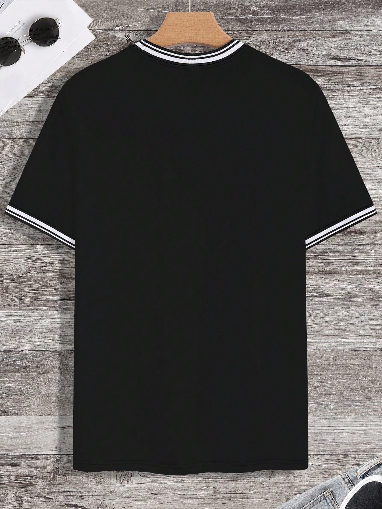 SOLY HUX Men's Crown Graphic Tshirt Short Sleeve Tees Summer Tops | Letter Print, Crew Neck, Striped Trim