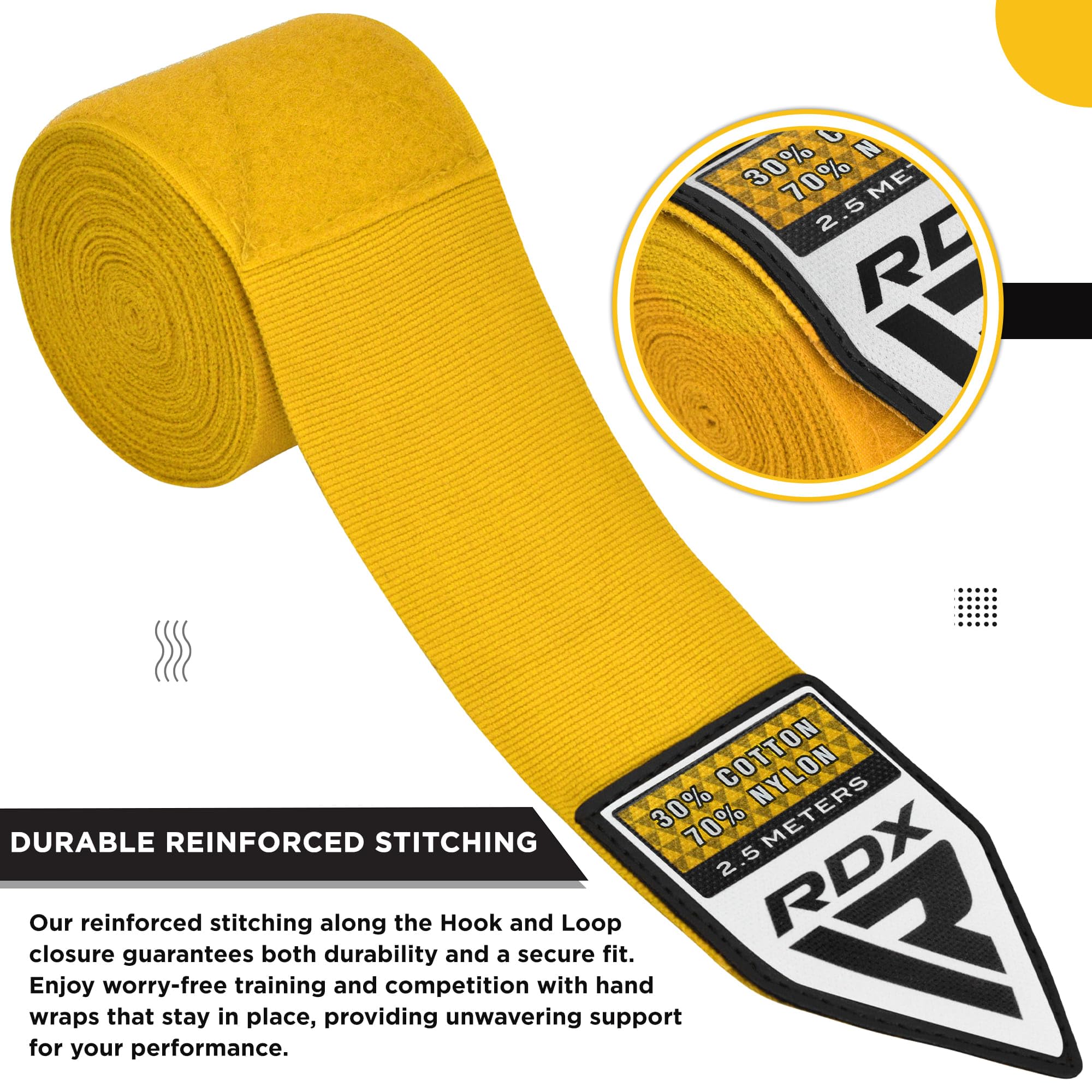 RDX Boxing Wraps Kids 2.5M Inner Gloves, Elasticated Thumb Loop Bandages, Junior Under Mitts Hand Fist Protector Wrist Support Straps, Muay Thai MMA Kickboxing Martial Arts Speed Bag Punching Training