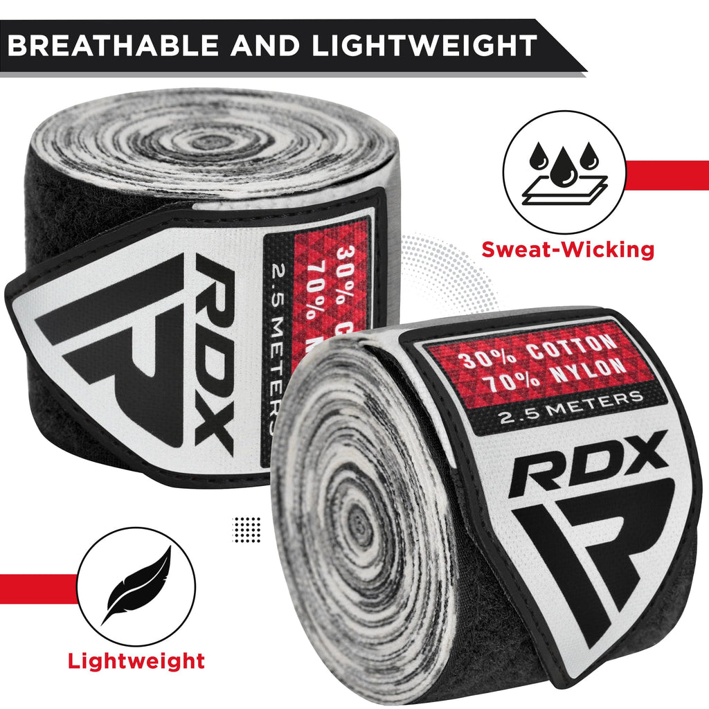RDX Boxing Wraps Kids 2.5M Inner Gloves, Elasticated Thumb Loop Bandages, Junior Under Mitts Hand Fist Protector Wrist Support Straps, Muay Thai MMA Kickboxing Martial Arts Speed Bag Punching Training