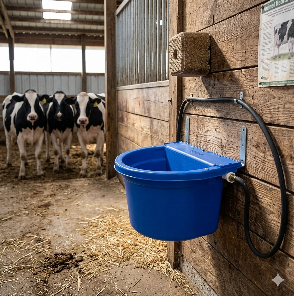 Little Giant Automatic Animal Waterer Blue 4 Gallon Float Controlled Livestock