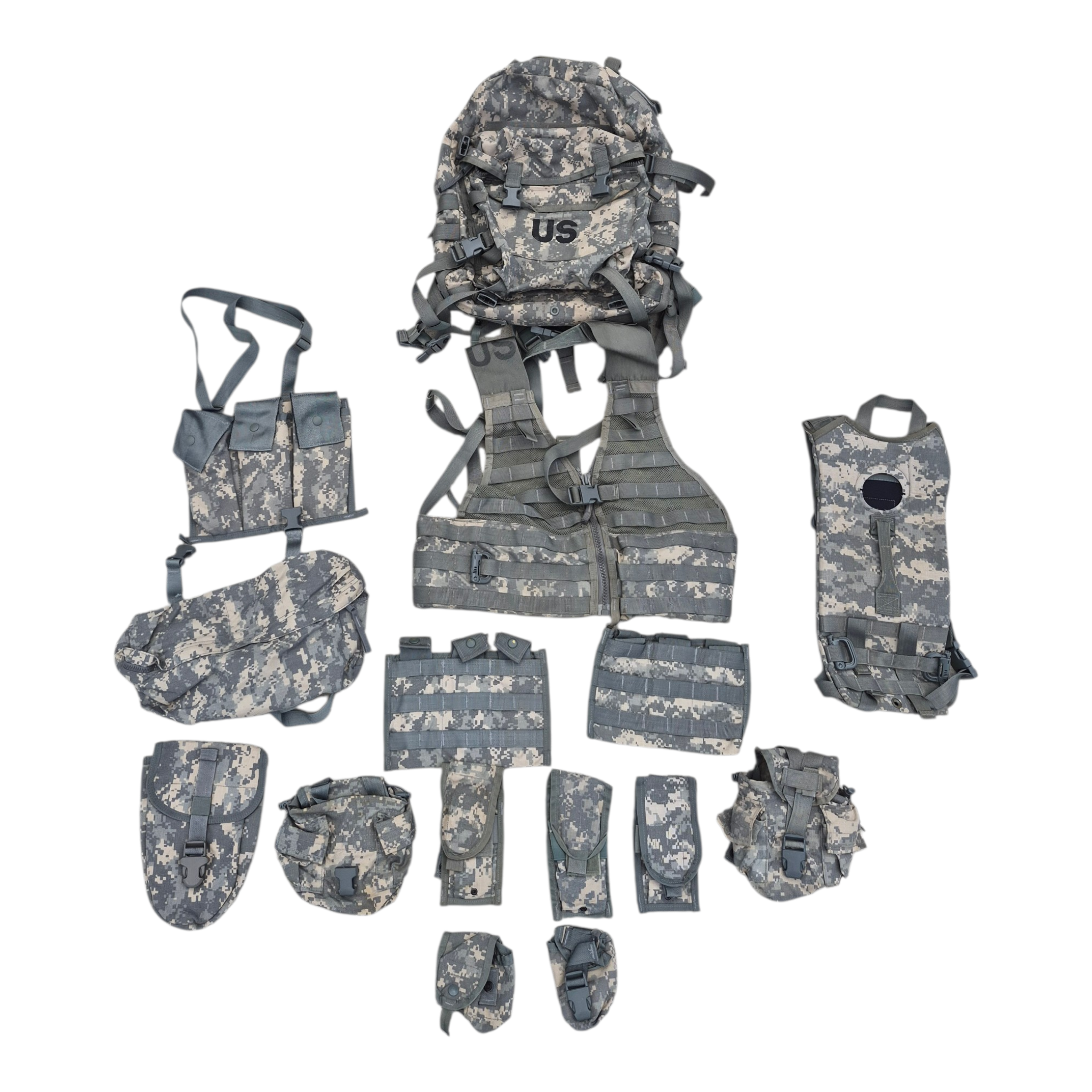 16 piece Riflemen Assault Pack FLC pouch kit USGI ACU /UCP